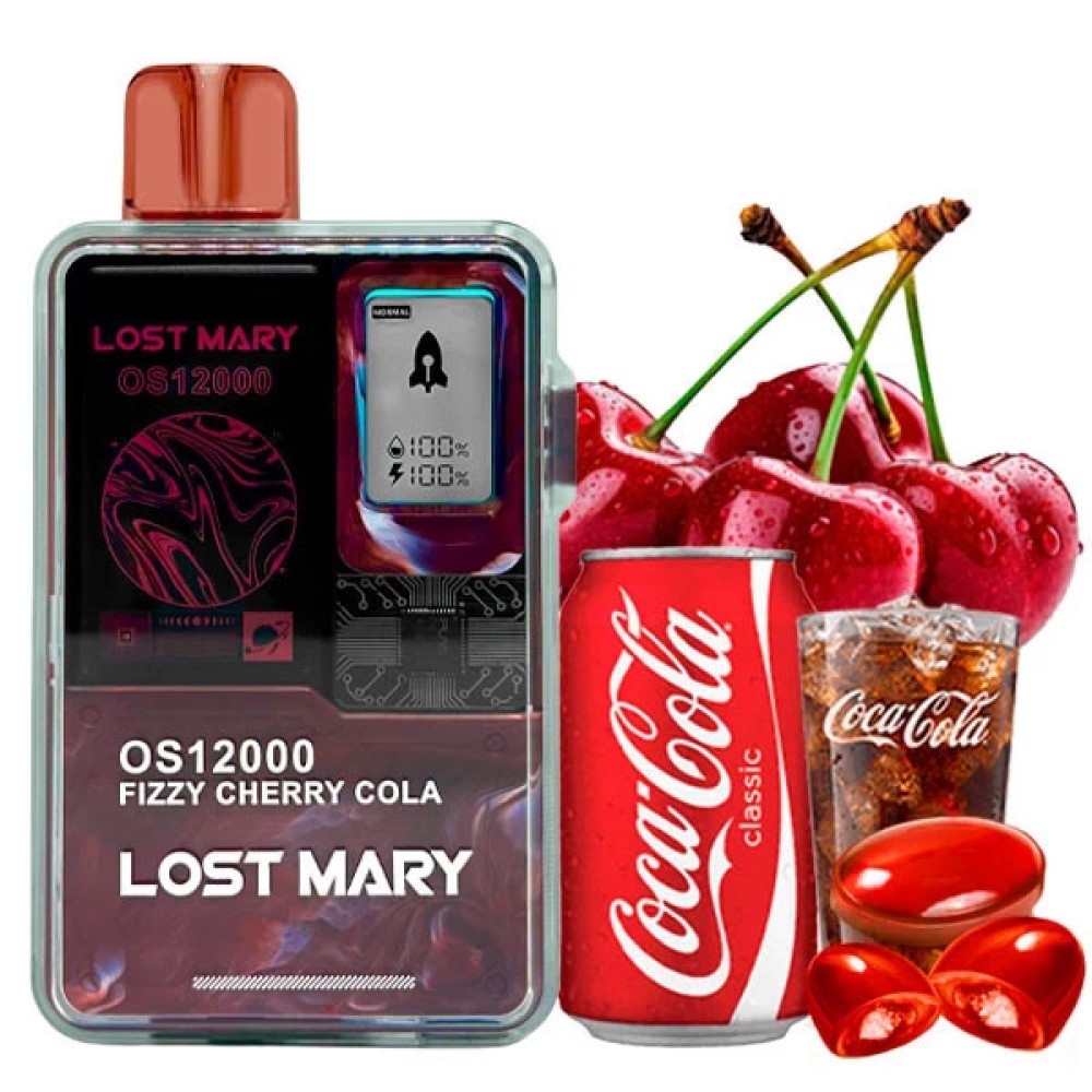 Jednorazowy papieros elektroniczny Lost Mary OS Fizzy Cherry Cola (Fizzy Cherry Cola) (12000 zaciągnięć)