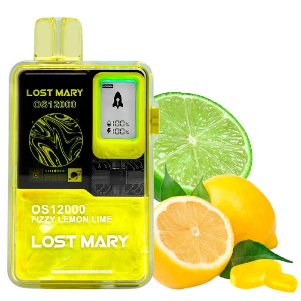 Jednorazowy papieros elektroniczny Lost Mary OS Fizzy Lemon Lime (Fizzy Lemon Lime) (12000 zaciągnięć)