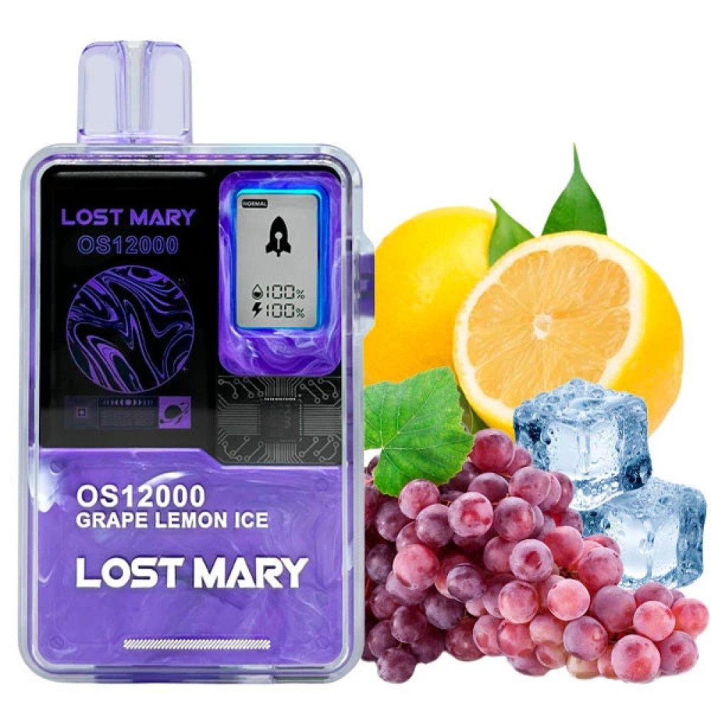 Jednorazowy papieros elektroniczny Lost Mary OS Grape Lemon Ice (Grape Lemon Ice) (12000 zaciągnięć)