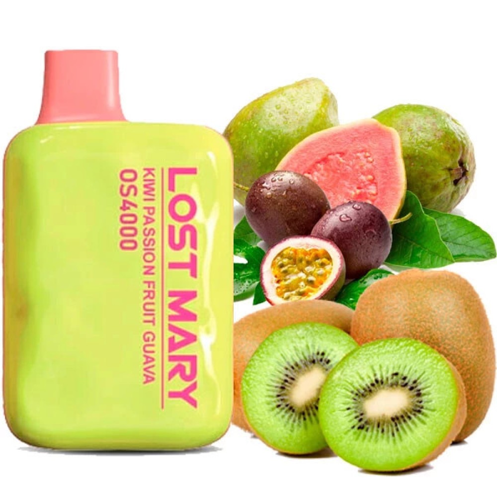 Jednorazowy papieros elektroniczny Lost Mary OS Kiwi Passion Fruit Guava (Kiwi Passion Fruit Guava) (4000 zaciągnięć)