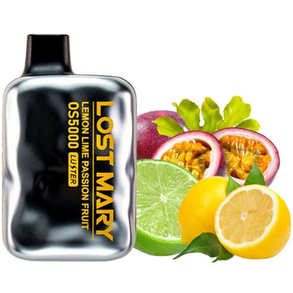 Jednorazowy papieros elektroniczny Lost Mary OS Lemon Lime Passion Fruit (Cytryna Lime Passion Fruit) (5000 zaciągnięć)