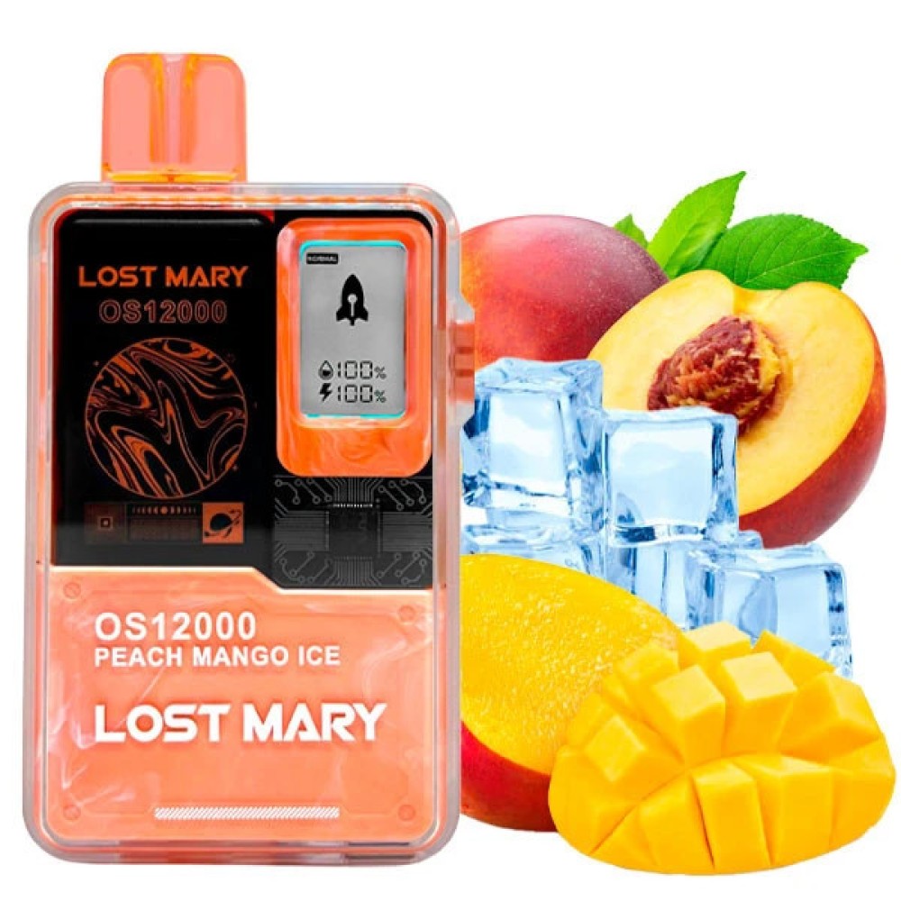 Jednorazowy papieros elektroniczny Lost Mary OS Peach Mango Ice (Peach Mango Ice) (12000 zaciągnięć)