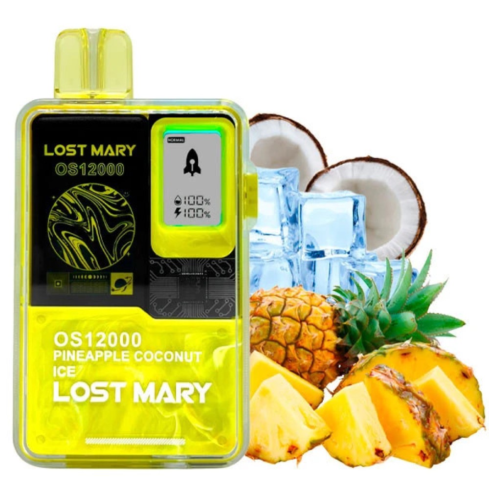 Jednorazowy papieros elektroniczny Lost Mary OS Pineapple Coconut Ice (Pineapple Coconut Ice) (12000 zaciągnięć)
