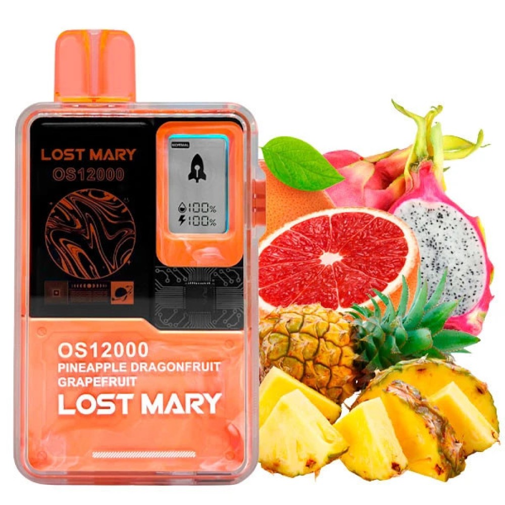 Jednorazowy papieros elektroniczny Lost Mary OS Pineapple Dragonfruit Grapefruit (Pineapple Pitaya Grapefruit) (12000 zaciągnięć)