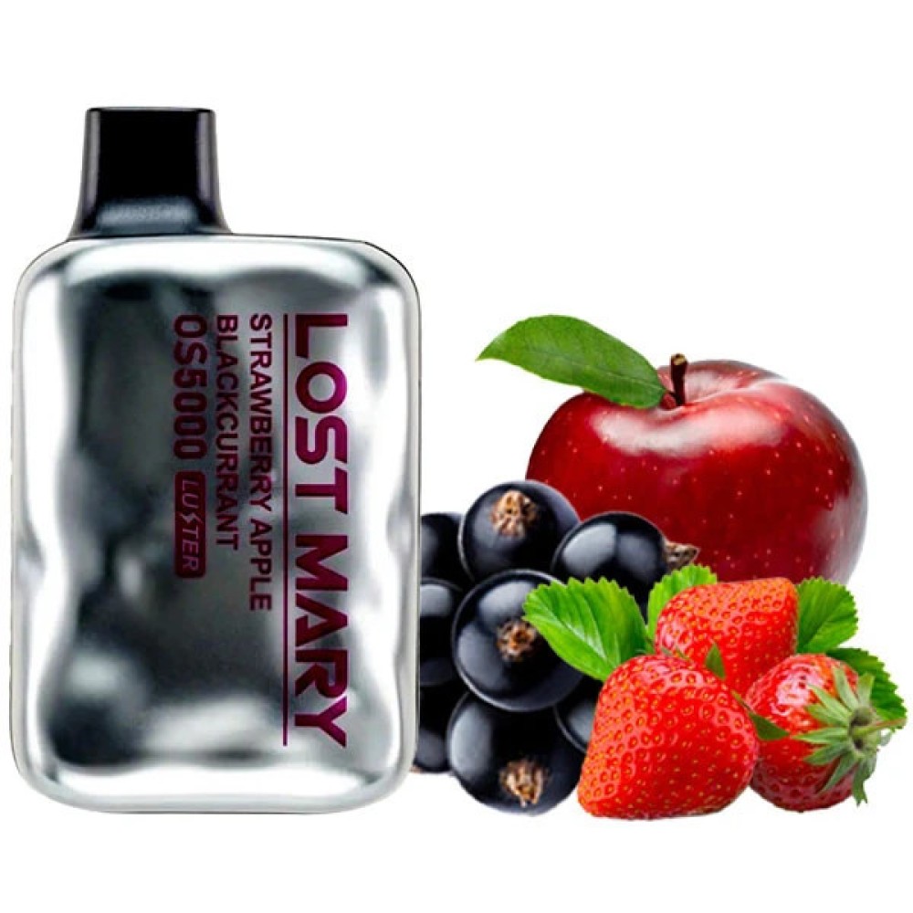 Jednorazowy papieros elektroniczny Lost Mary OS Strawberry Apple Blackcurrant (Truskawka Apple Blackcurrant) (5000 zaciągnięć)