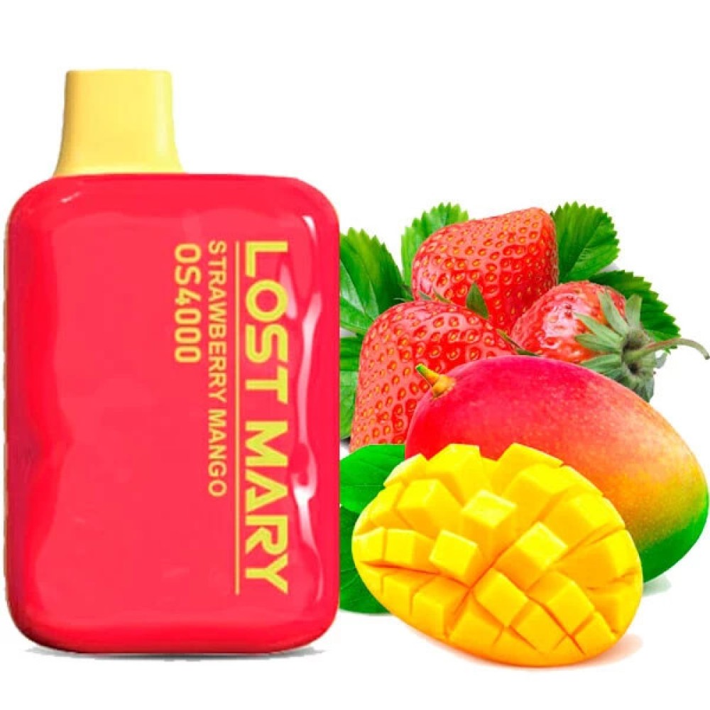 Jednorazowy papieros elektroniczny Lost Mary OS Strawberry Mango (4000 zaciągnięć)