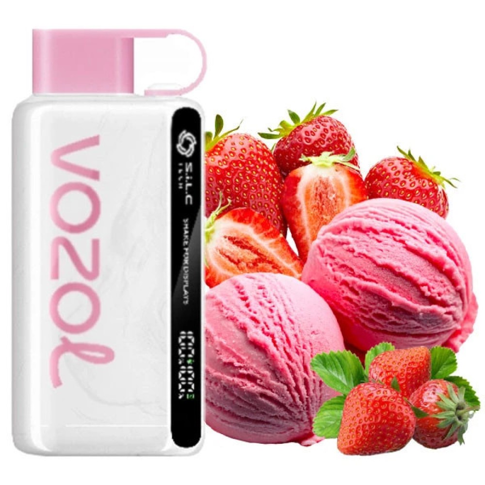 Jednorazowy papieros elektroniczny Vozol Star Strawberry Ice Cream (Lody truskawkowe) (12000 zaciągnięć)