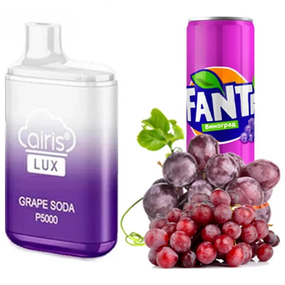 Jednorazowy papieros elektroniczny Airis Lux Grape Soda (5000 zaciągnięć)