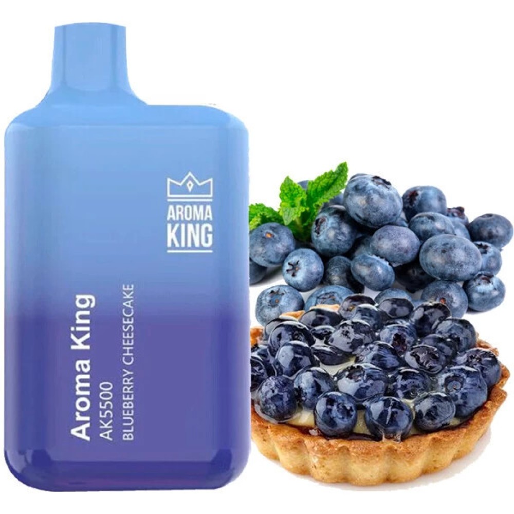 Jednorazowy papieros elektroniczny Aroma King Blueberry Cheesecake (5500 zaciągnięć)