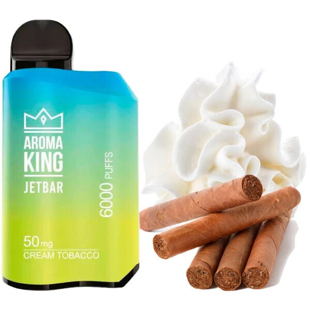 Jednorazowy papieros elektroniczny Aroma King Jetbar Cream Tobacco (kremowy tytoń) (6000 zaciągnięć)