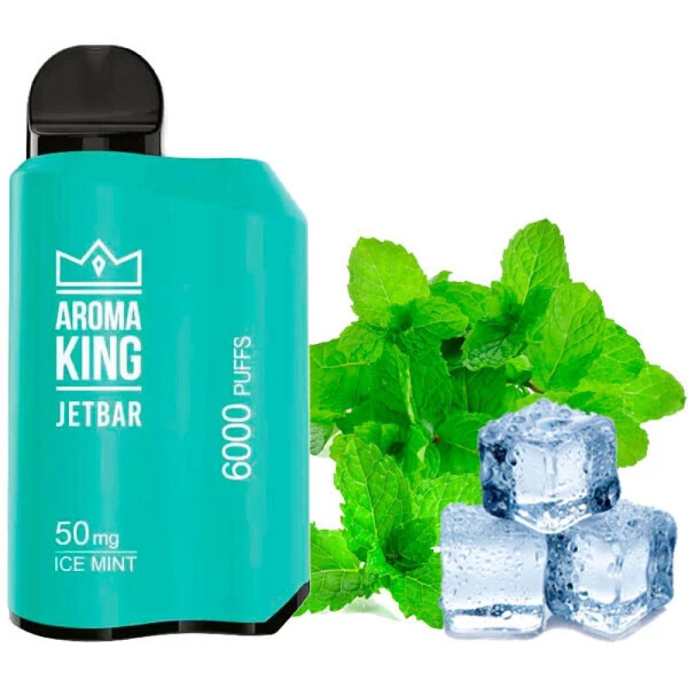 Jednorazowy papieros elektroniczny Aroma King Jetbar Ice Mint (6000 zaciągnięć)