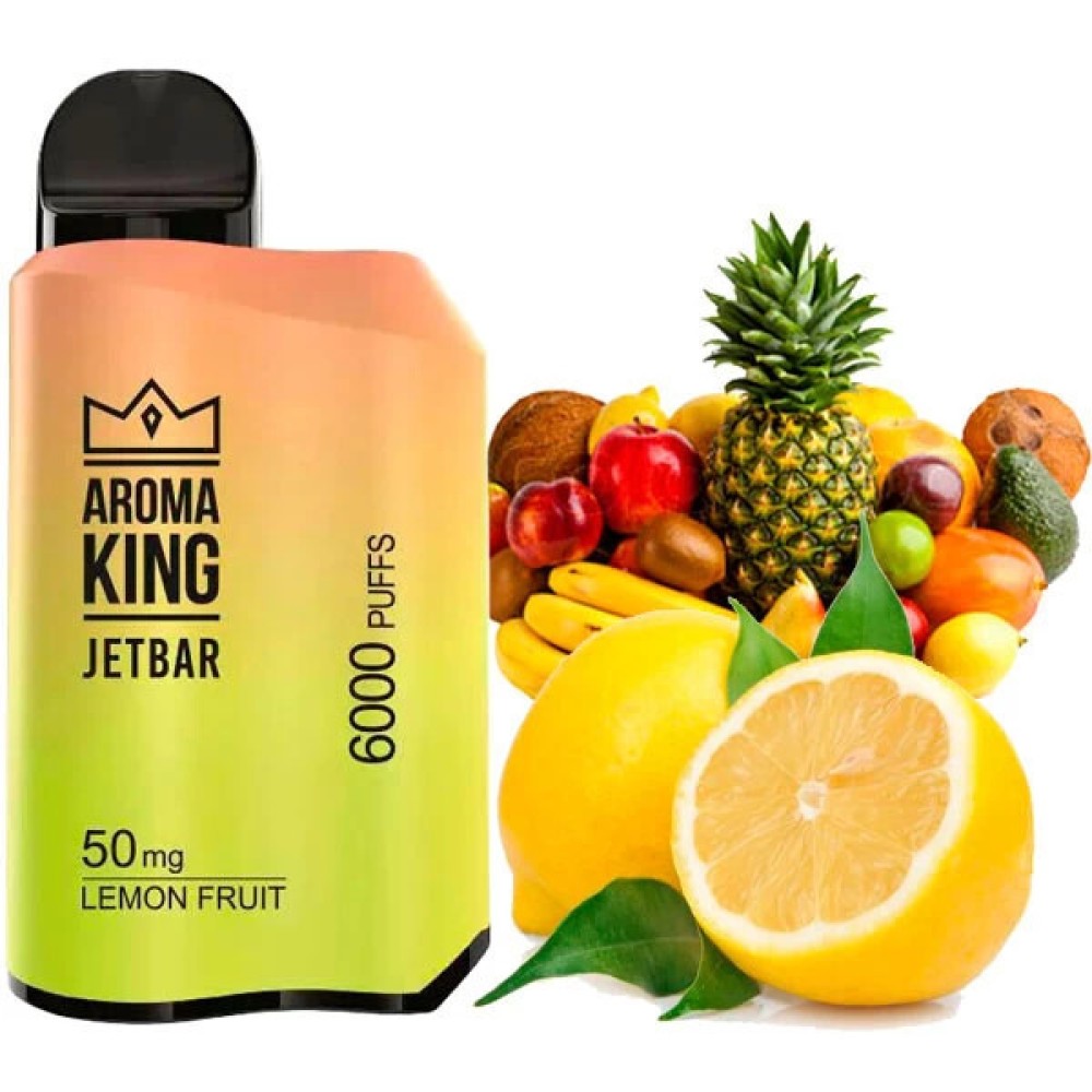 Jednorazowy papieros elektroniczny Aroma King Jetbar Lemon Fruit (owoc cytryny) (6000 zaciągnięć)