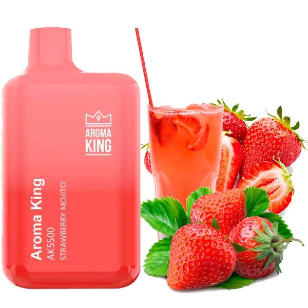 Jednorazowy papieros elektroniczny Aroma King Strawberry Mojito (Strawberry Mojito) (5500 zaciągnięć)