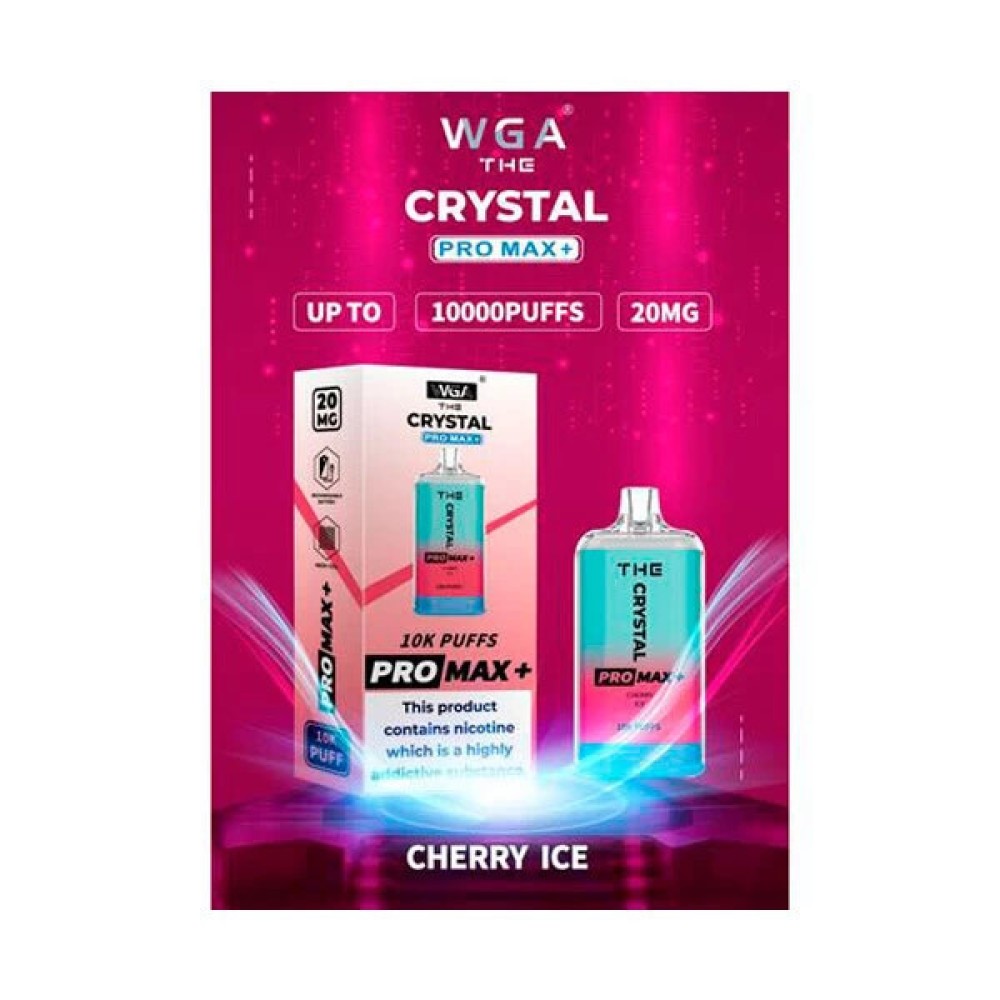Jednorazowy papieros elektroniczny Crystal Pro Max Cherry Ice (Cherry Ice) (10000 zaciągnięć)