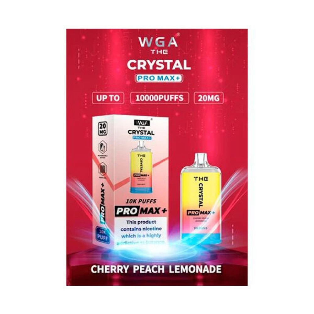 Jednorazowy papieros elektroniczny Crystal Pro Max Cherry Peach Lemonade (Cherry Peach Lemonade) (10000 zaciągnięć)
