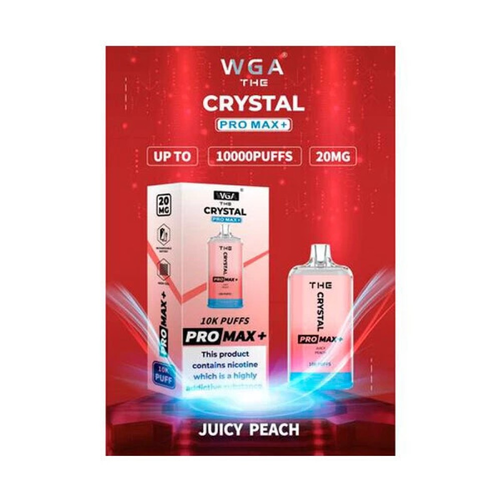 Jednorazowy papieros elektroniczny Crystal Pro Max Juicy Peach (10000 zaciągnięć)