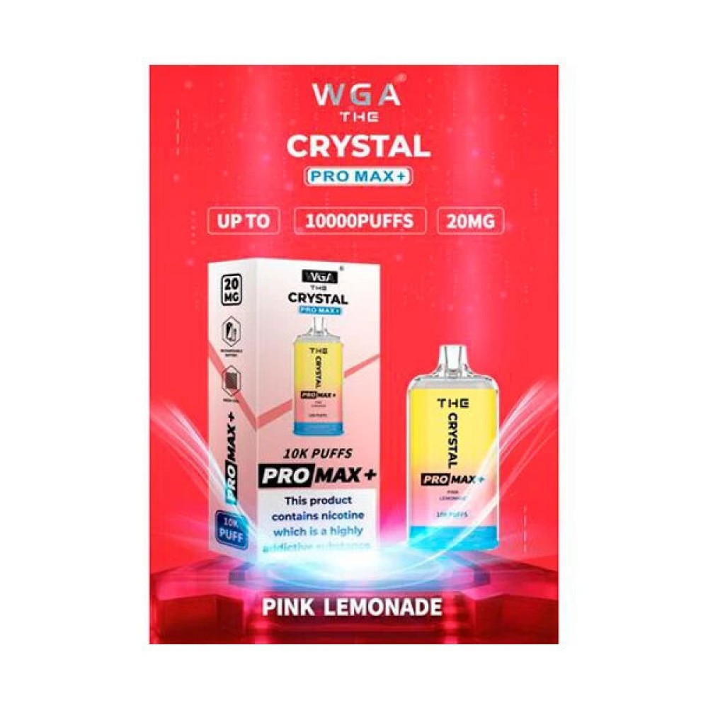Jednorazowy papieros elektroniczny Crystal Pro Max Pink Lemonade (Różowa lemoniada) (10000 zaciągnięć)