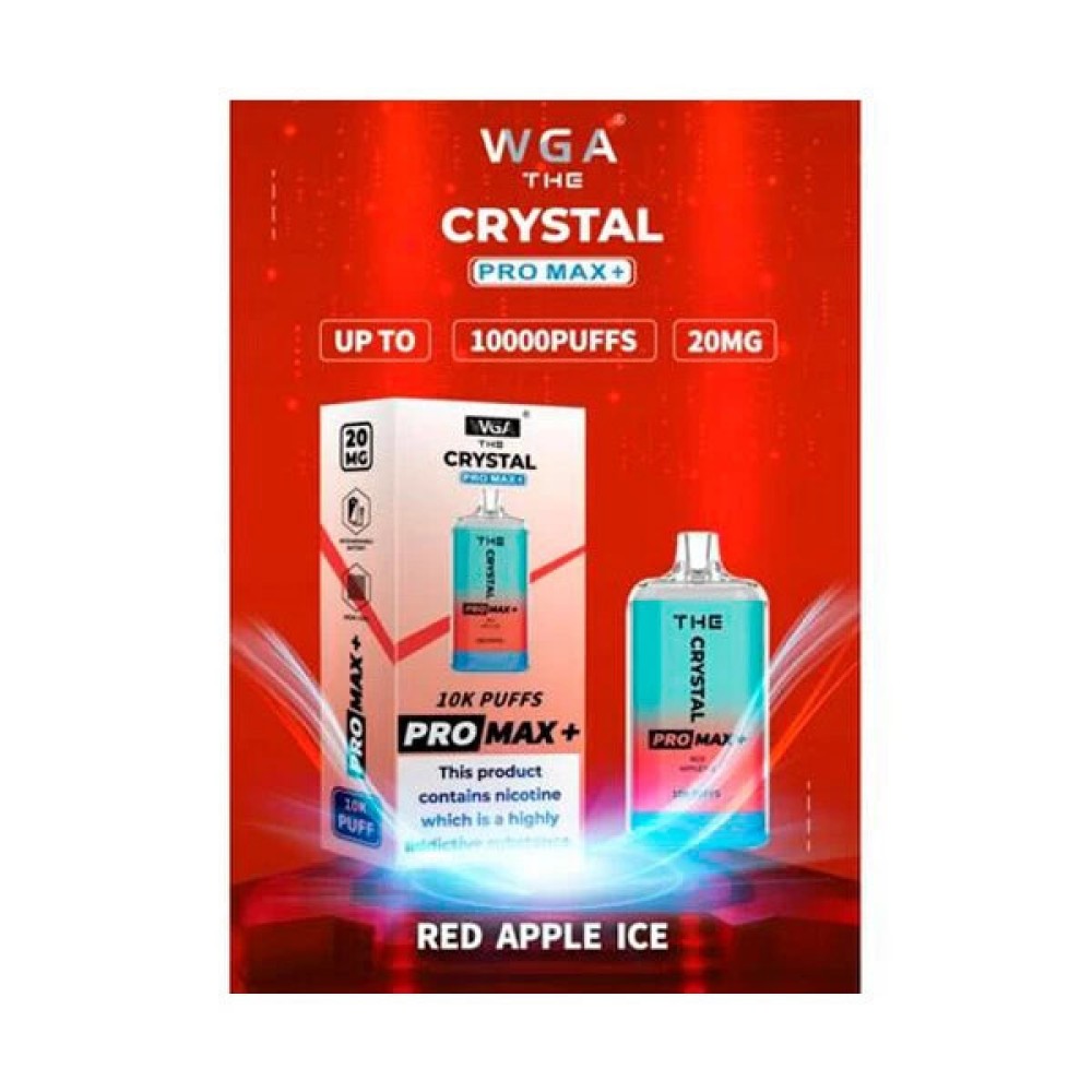 Jednorazowy papieros elektroniczny Crystal Pro Max Red Apple Ice (10000 zaciągnięć)