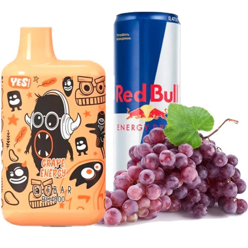 Jednorazowy papieros elektroniczny Elf Bar BC Grape Energy (Grape Energy) (4000 zaciągnięć) (LE)