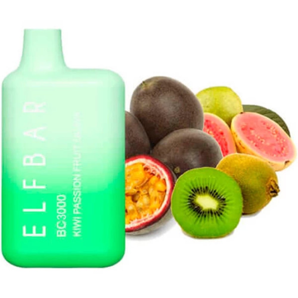 Jednorazowy papieros elektroniczny Elf Bar BC Kiwi Passion Fruit Guava (Kiwi Passion Fruit Guava) (3000 zaciągnięć)