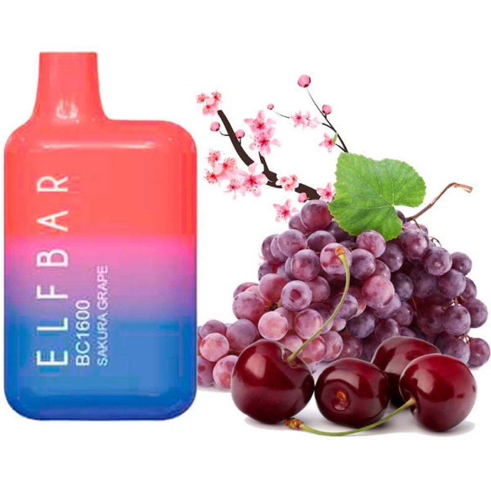 Jednorazowy papieros elektroniczny Elf Bar BC Sakura Grape (1600 zaciągnięć)