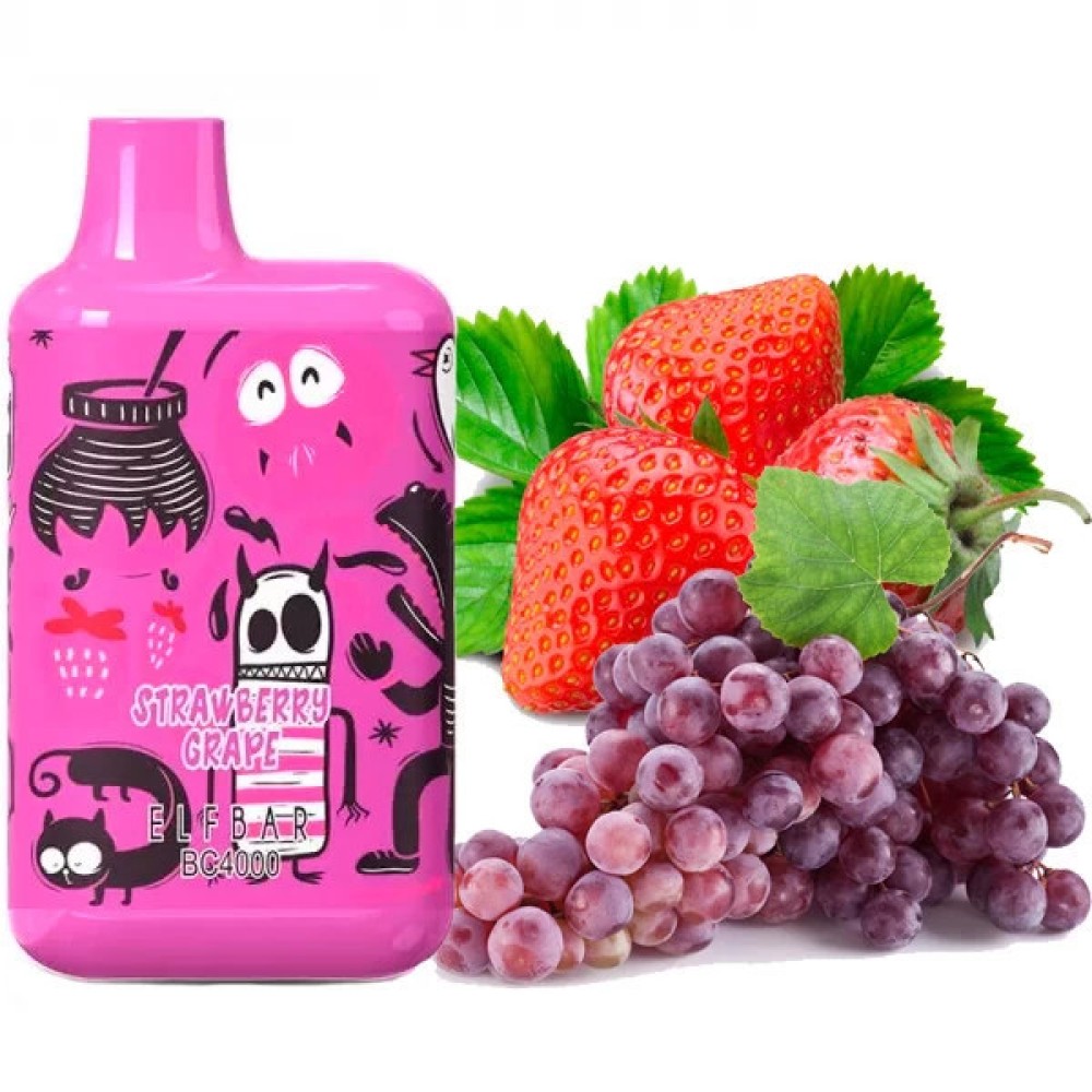 Jednorazowy papieros elektroniczny Elf Bar BC Strawberry Grape (4000 zaciągnięć) (LE)