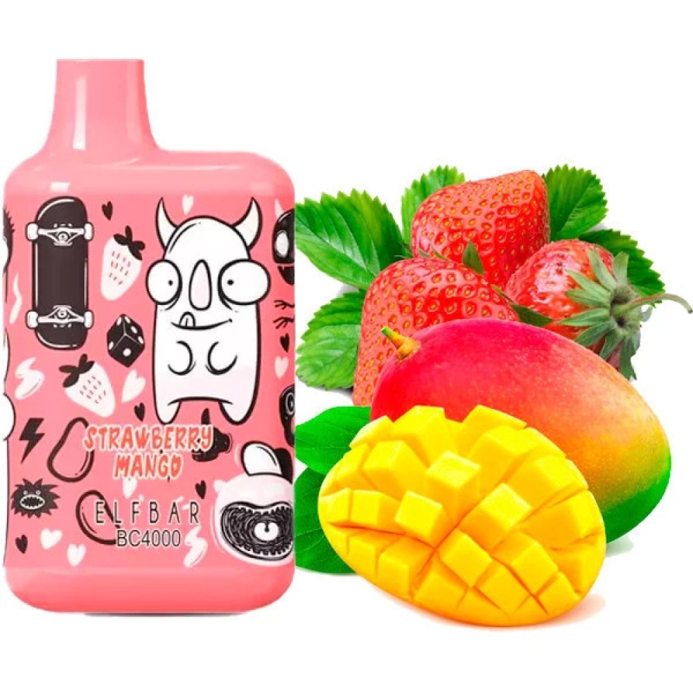 Jednorazowy papieros elektroniczny Elf Bar BC Strawberry Mango (4000 zaciągnięć) (LE)
