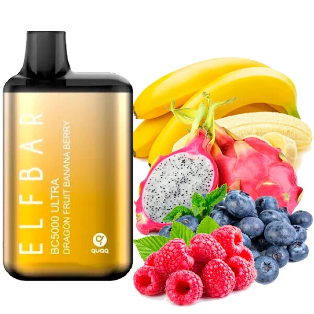 Jednorazowy papieros elektroniczny Elf Bar BC Ultra Dragon Fruit Banana Berry (Pitaya Banana Berry) (5000 zaciągnięć)