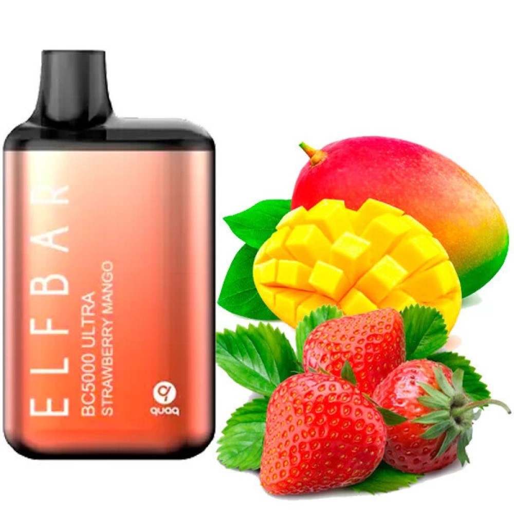 Jednorazowy papieros elektroniczny Elf Bar BC Ultra Strawberry Mango (5000 zaciągnięć)