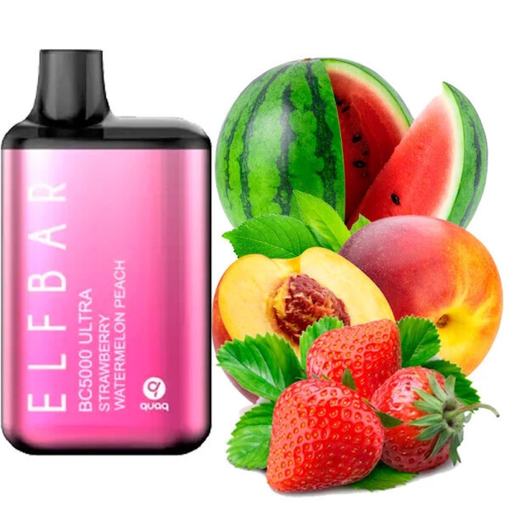 Jednorazowy papieros elektroniczny Elf Bar BC Ultra Strawberry Watermelon Peach (Strawberry Watermelon Peach) (5000 zaciągnięć)