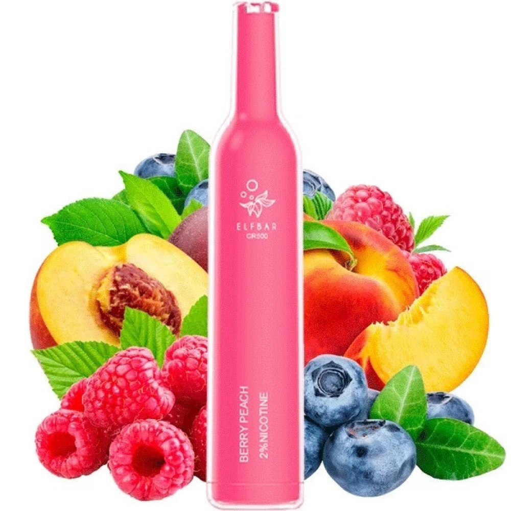 Jednorazowy papieros elektroniczny Elf Bar Berry Peach (500 zaciągnięć) (butelka szampana)