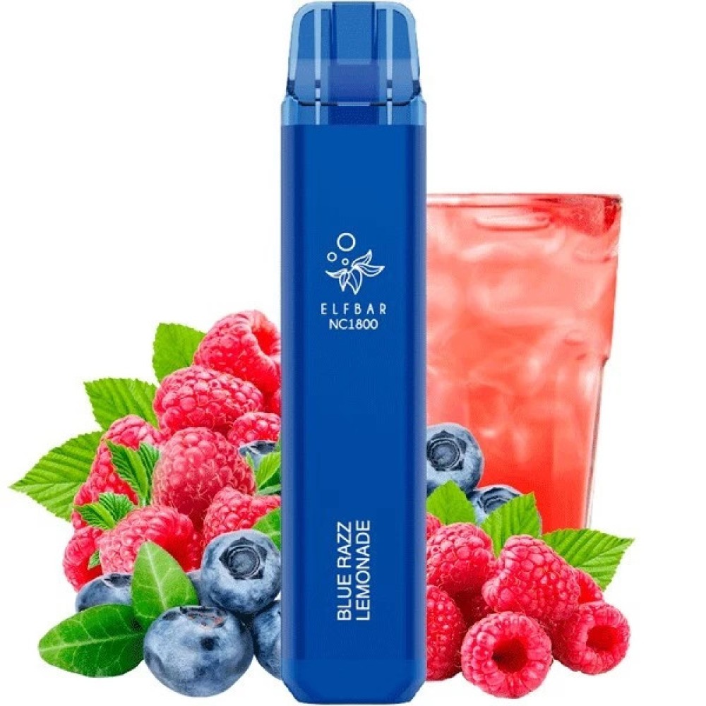 Jednorazowy papieros elektroniczny Elf Bar Blue Razz Lemonade (1800 zaciągnięć)