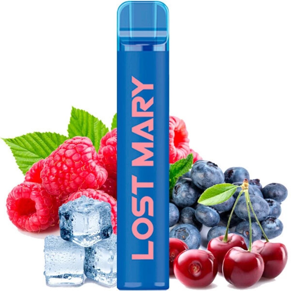 Jednorazowy papieros elektroniczny Elf Bar CM Lost Mary Blue Razz Cherry Ice (1500 zaciągnięć)