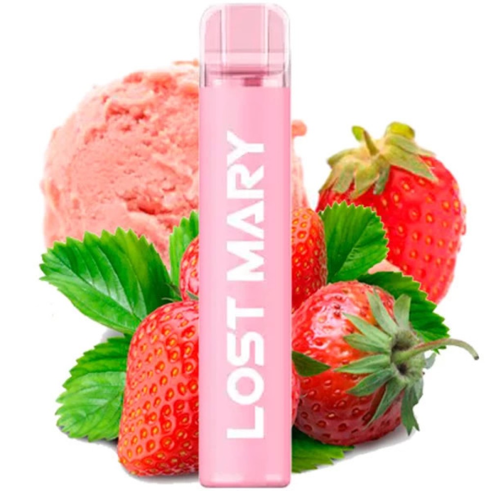 Jednorazowy papieros elektroniczny Elf Bar CM Lost Mary Strawberry Ice Cream (Lody truskawkowe) (1500 zaciągnięć)