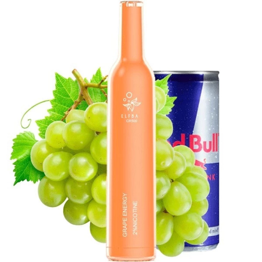 Jednorazowy papieros elektroniczny Elf Bar Grape Energy (Grape Energy) (500 zaciągnięć) (Butelka szampana)