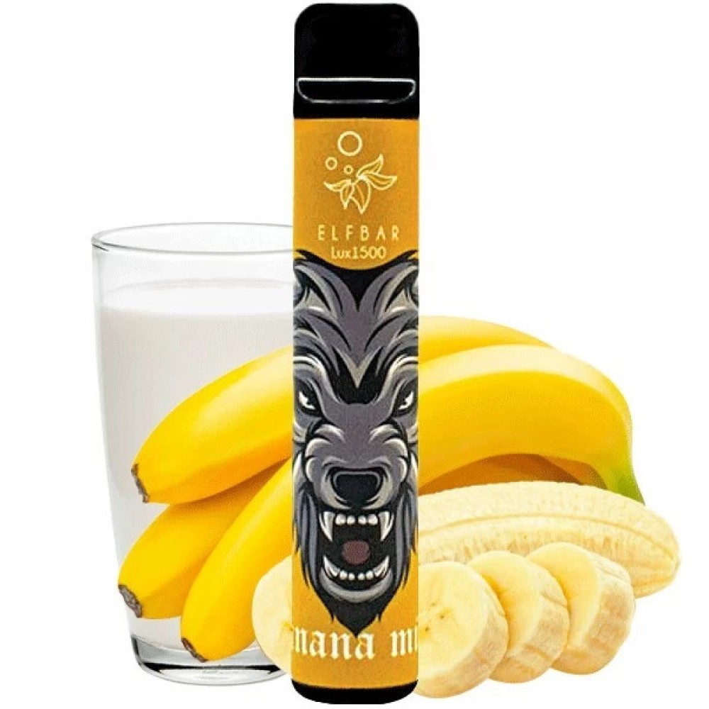 Jednorazowy papieros elektroniczny Elf Bar Lux Banana Milk (1500 zaciągnięć)