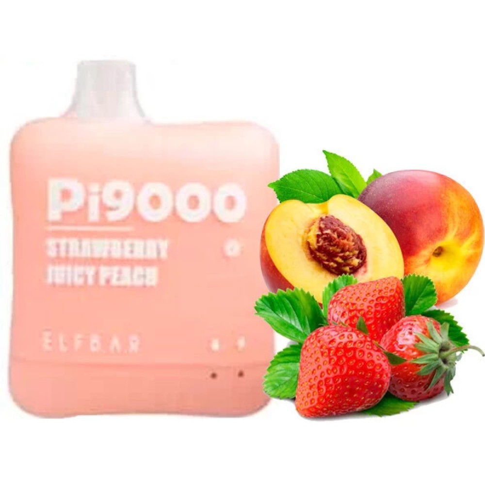 Jednorazowy papieros elektroniczny Elf Bar Pi Strawberry Juicy Peach (Strawberry Juicy Peach) (9000 zaciągnięć)