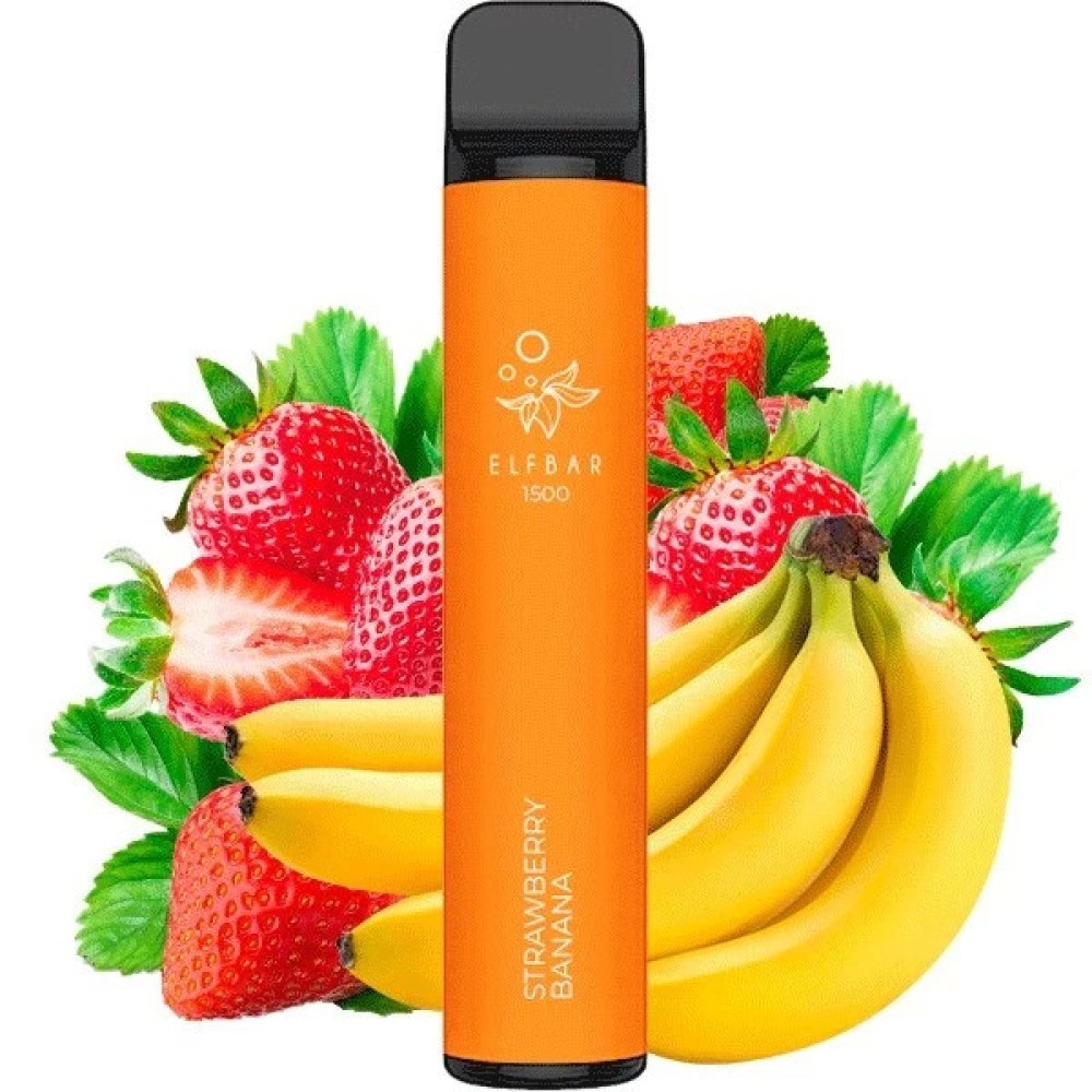 Jednorazowy papieros elektroniczny Elf Bar o smaku truskawki i banana (1500 zaciągnięć)