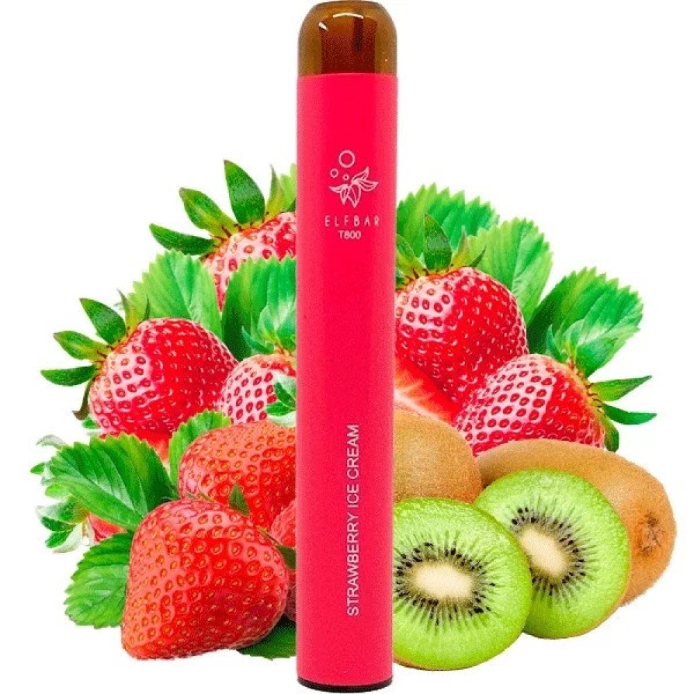 Jednorazowy papieros elektroniczny Elf Bar Strawberry Kiwi (Strawberry Kiwi) (800 zaciągnięć) (z filtrem)