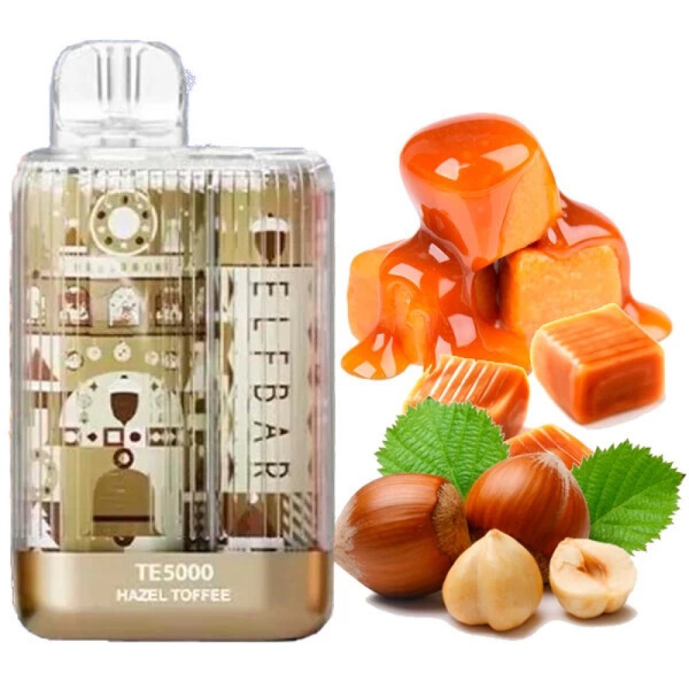 Jednorazowy papieros elektroniczny Elf Bar TE Edycja noworoczna Hazel Toffee (Nut Toffee) (5000 zaciągnięć)