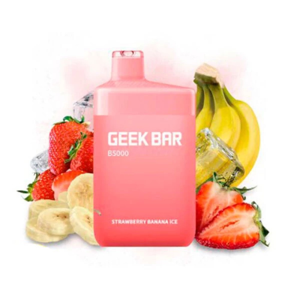 Jednorazowy elektroniczny papieros Geek Bar Strawberry Banana Ice (Strawberry Banana Ice) (5000 zaciągnięć)