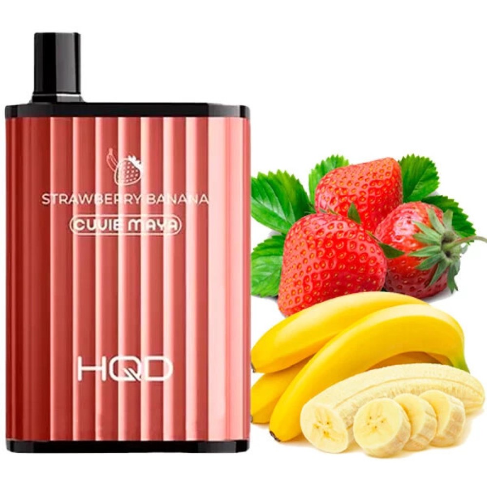 Jednorazowy papieros elektroniczny HQD Cuvie Maya Strawberry Banana (Truskawka Banan) (6000 zaciągnięć)