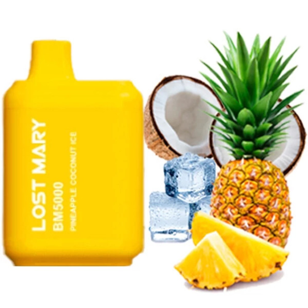 Jednorazowy papieros elektroniczny Lost Mary BM Pineapple Coconut Ice (5000 zaciągnięć)