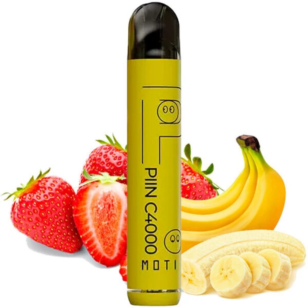 Jednorazowy papieros elektroniczny MOTI Piin Banana Strawberry (C4000 Puffs)