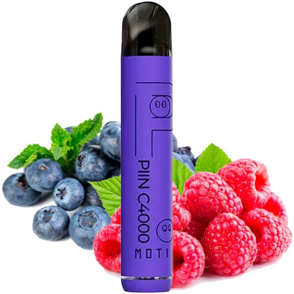 Jednorazowy papieros elektroniczny MOTI Piin Blueberry Raspberry (C4000 Puffs)