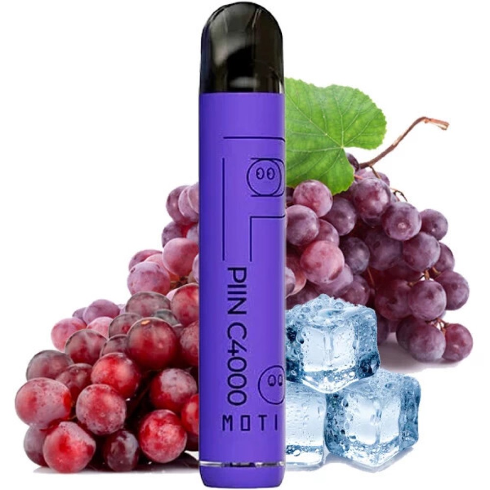 Jednorazowy papieros elektroniczny MOTI Piin Grape Ice (C4000 zaciągnięć)