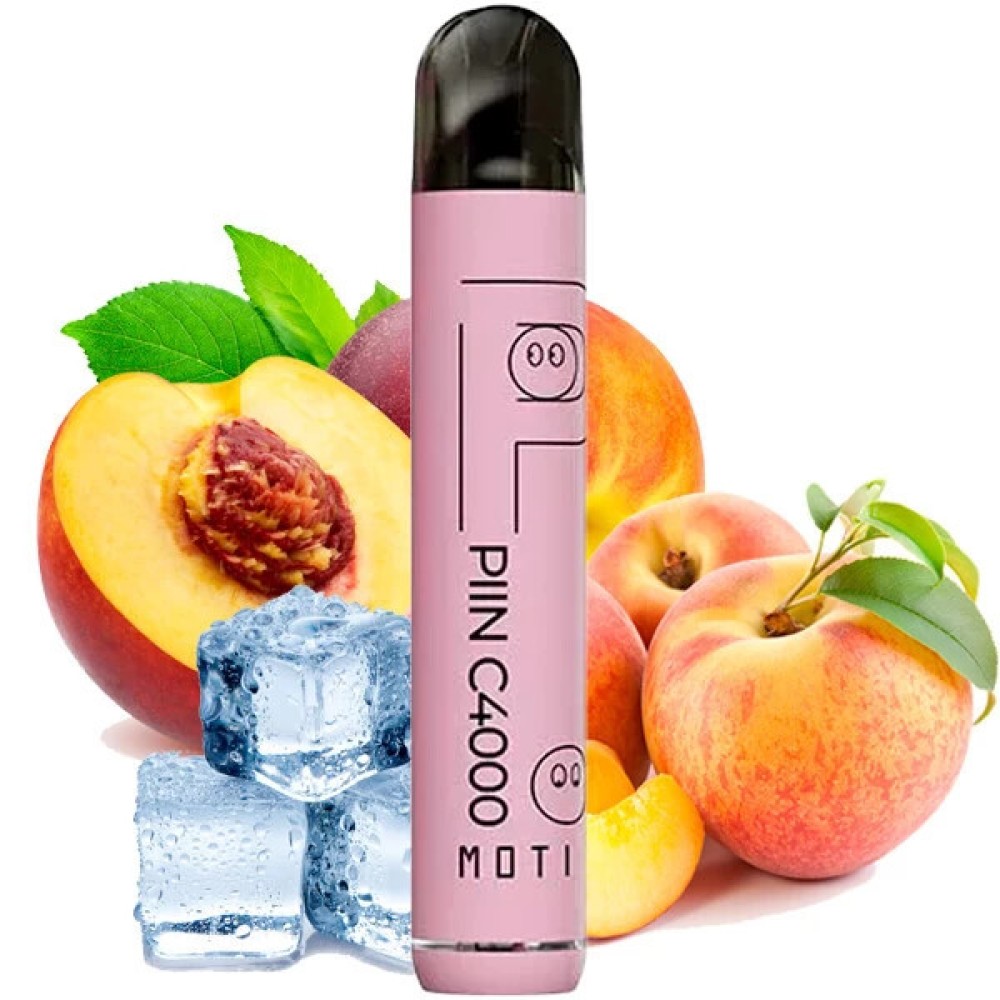 Jednorazowy papieros elektroniczny MOTI Piin Peach Ice (C4000 Puffs)