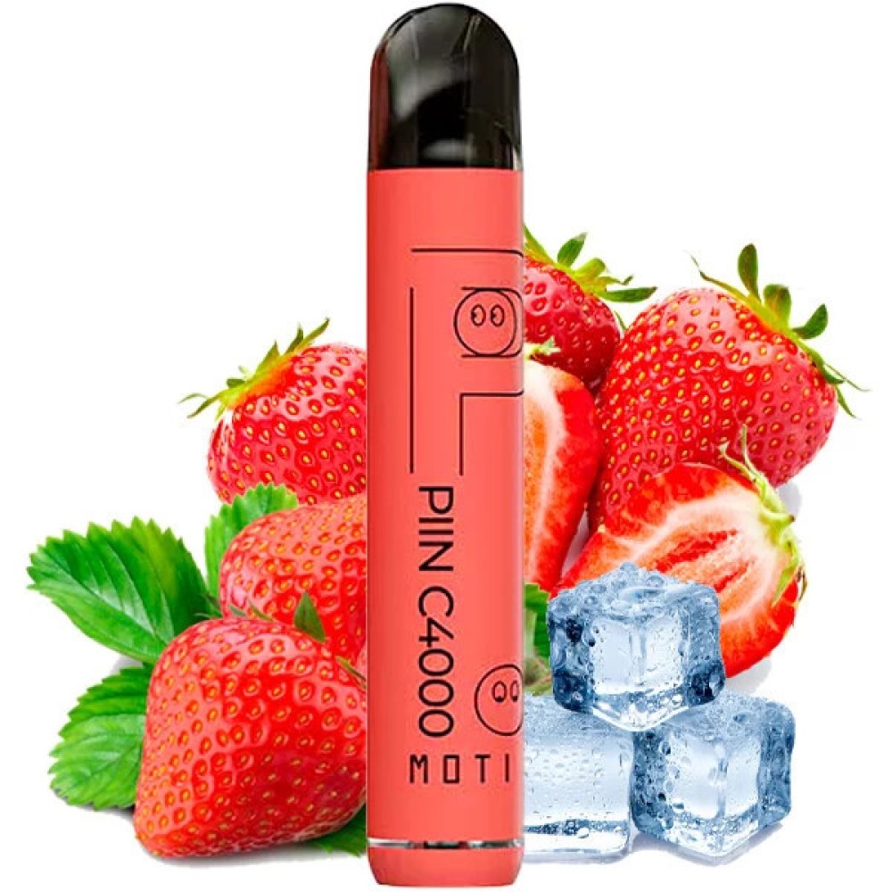 Jednorazowy papieros elektroniczny MOTI Piin Strawberry Ice (C4000 Puffs)