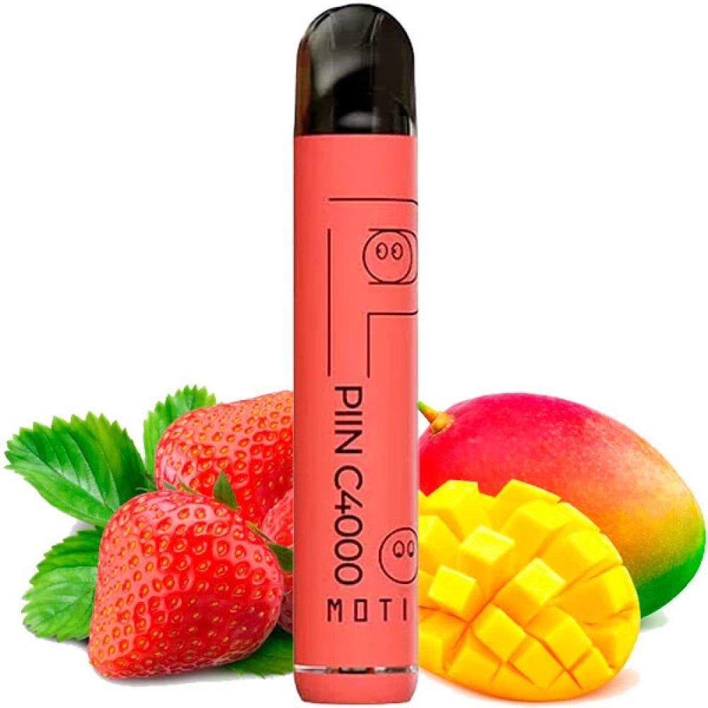 Jednorazowy papieros elektroniczny MOTI Piin Strawberry Mango (C4000 Puffs)