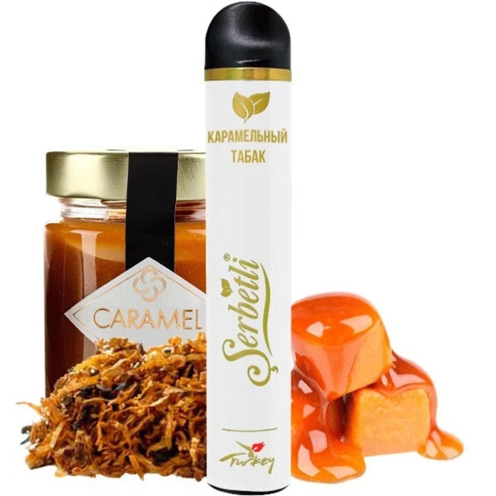 Jednorazowy papieros elektroniczny Serbetli Caramel Tobacco (tytoń karmelowy) (1200 zaciągnięć)